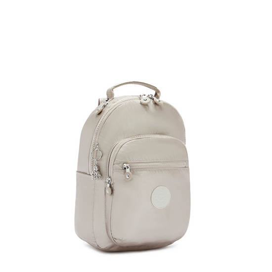 Kipling Seoul Small Metallic Tablet Rugzak Beige | België 1352BE